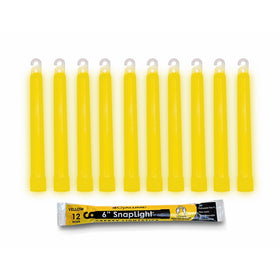 Cyalume SnapLight Yellow Glow Sticks – 6 Inch Industrial Grade, Ultra Bright Light Sticks with 12 Hour Duration (Pack of 10)