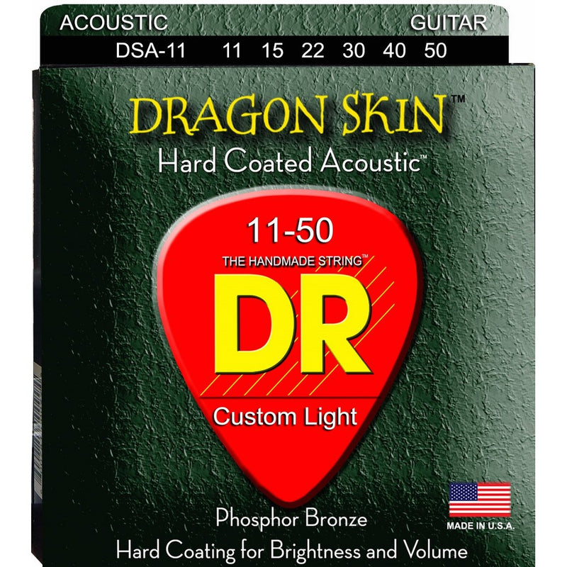 DR Strings DSA-11Coated Phosphor Bronze Acoustic Guitar Strings, Custom