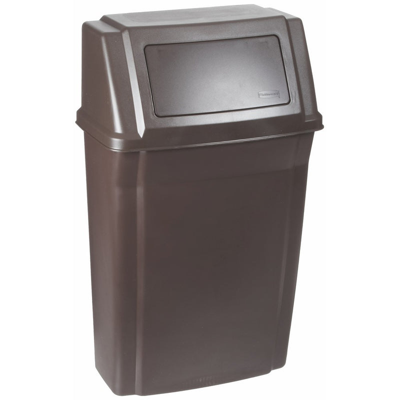 Rubbermaid Commercial Wall Mount Trash Can, 15 Gallon, Brown, FG782200BRN