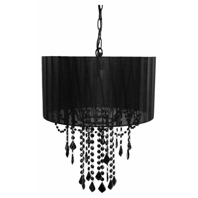 Tadpoles One Bulb Shaded Chandelier, Black