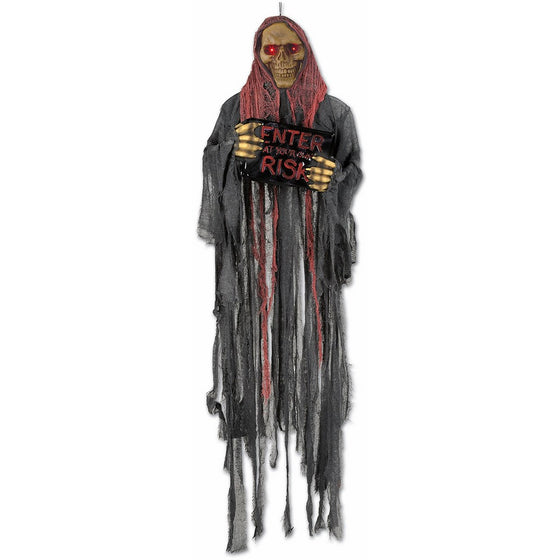 Beistle Grim Reaper with Sign Creepy Creature, 5-Feet 3-Inch
