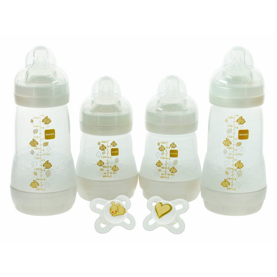 MAM Feed & Soothe Bottle & Pacifier Gift Set, Unisex, 0 Months, 6-Count