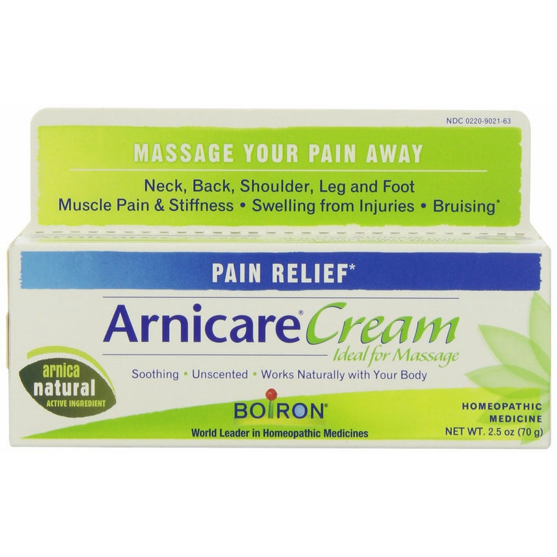 Boiron Arnica Cream for Pain Relief, 2.5 Ounces. Topical Analgesic for Neck Pain, Back Pain, Shoulder Pain, Leg and Foot Pain, Muscle Pain, Joint Pain Relief and Arthritis. Natural Active Ingredient