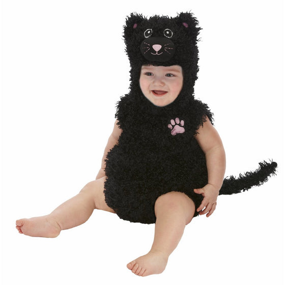 Just Pretend Kids Infant Romper, 6-12 Months, Black Cat