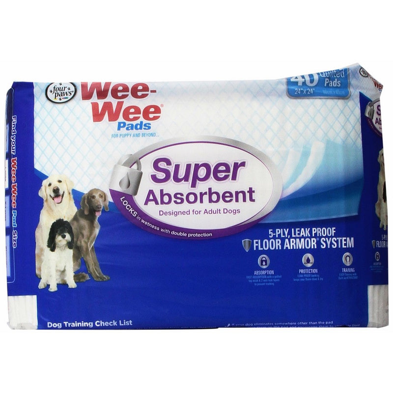 Four Paws Wee-Wee Super Absorbent Puppy Pads, 40 Ct