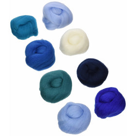 Wistyria Editions WR-908R Wool Roving, The Sea, 8-Pack