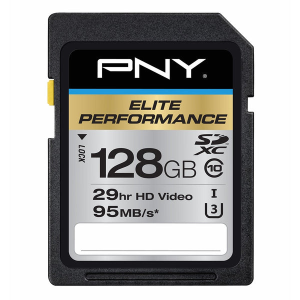 PNY Elite Performance 128 GB High Speed SDXC Class 10 UHS-I, U3 up to 95 MB/Sec Flash Card (P-SDX128U395-GE)