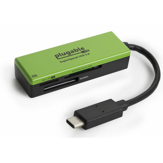 Plugable USB Type-C (USB-C) Flash Memory Card Reader - Compatible with Late 2016 MacBook Pro and MacBook Retina