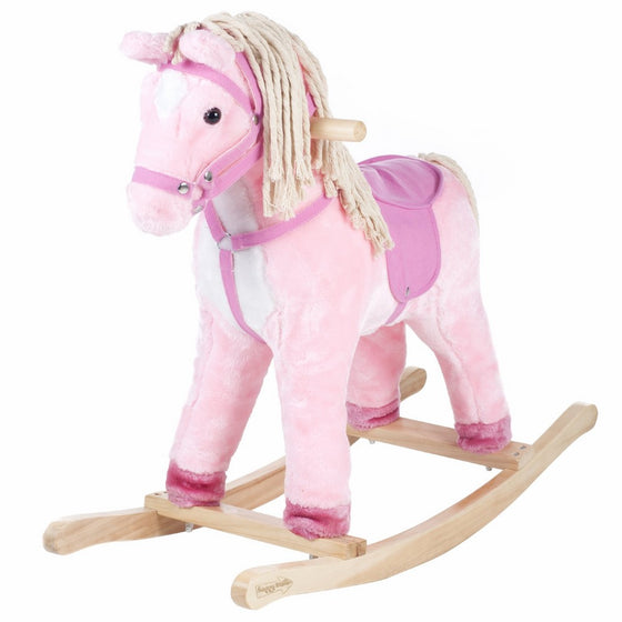 Happy Trails Patty The Pony Ride On with Cotton Hair & Tail, Pink