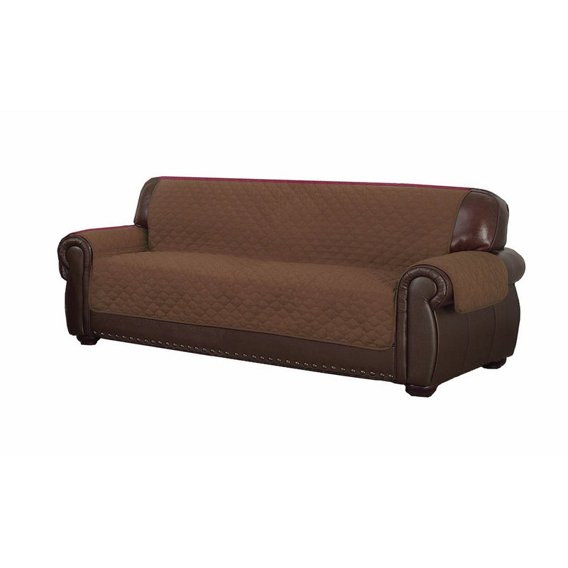 QuickFit Duck River Textiles Reynold Reversible Water Resistant Sofa Cover In Chocolate/Natural (with Pockets!), Geometric