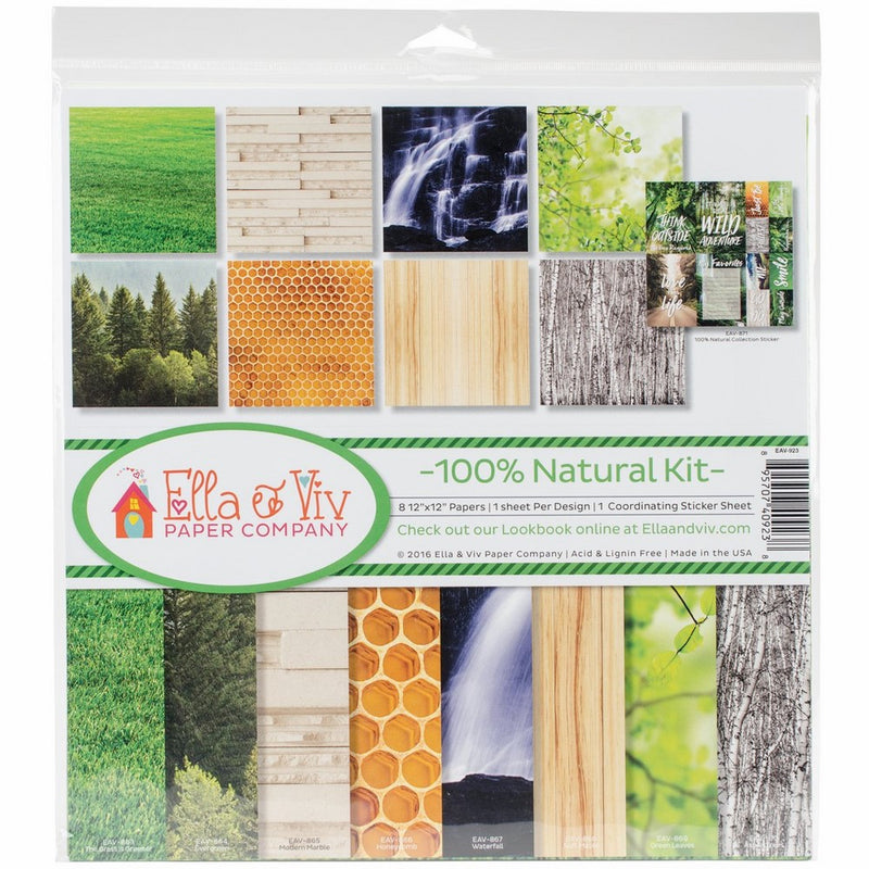 Ella & Viv by Reminisce EAV-923 Ella & Viv 100% Natural Scrapbook Collection Kit