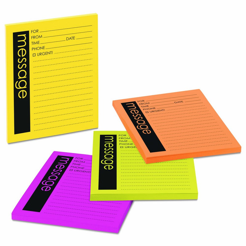 Post-it Super Sticky Notes, Telephone Message, 4 in x 5 in, Rio de Janeiro Collection, Lined, 4 Pads/Pack, 50 Sheets/Pad (7679-4-SS)