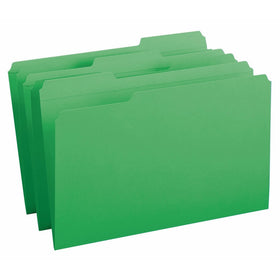 Smead File Folder, Reinforced 1/3-Cut Tab, Legal Size, Green, 100 per Box (17134)