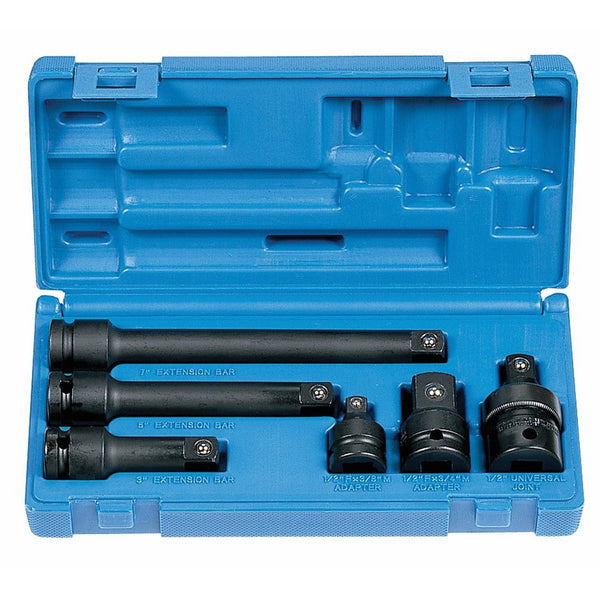 Grey Pneumatic (2200) 1/2" Drive 6-Piece Adapter/Extension Socket Set