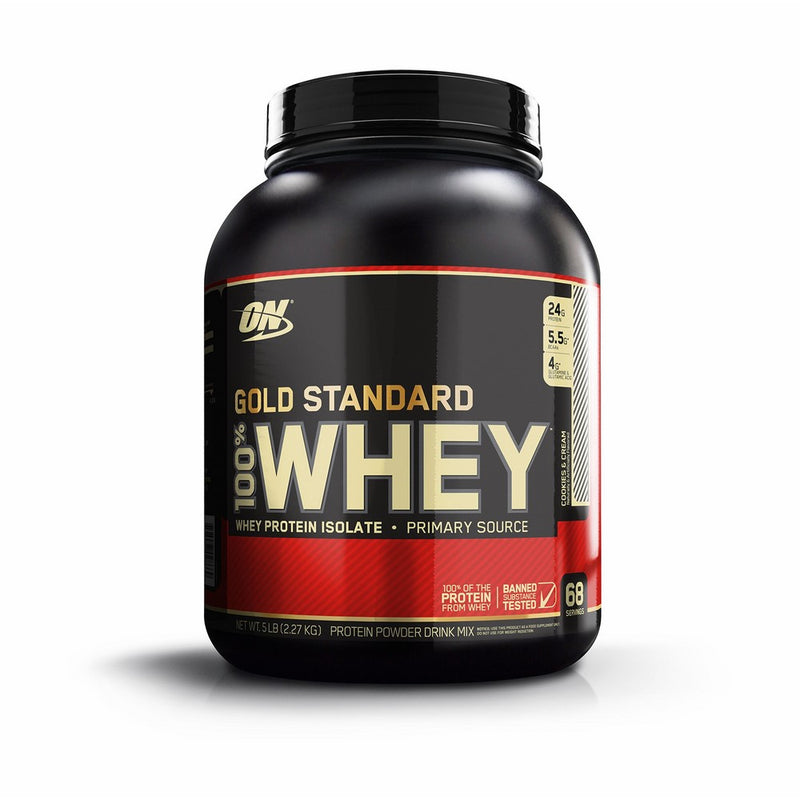 Optimum Nutrition Gold Standard 100% Whey Protein Powder, Cookies and Cream, 5 Pound