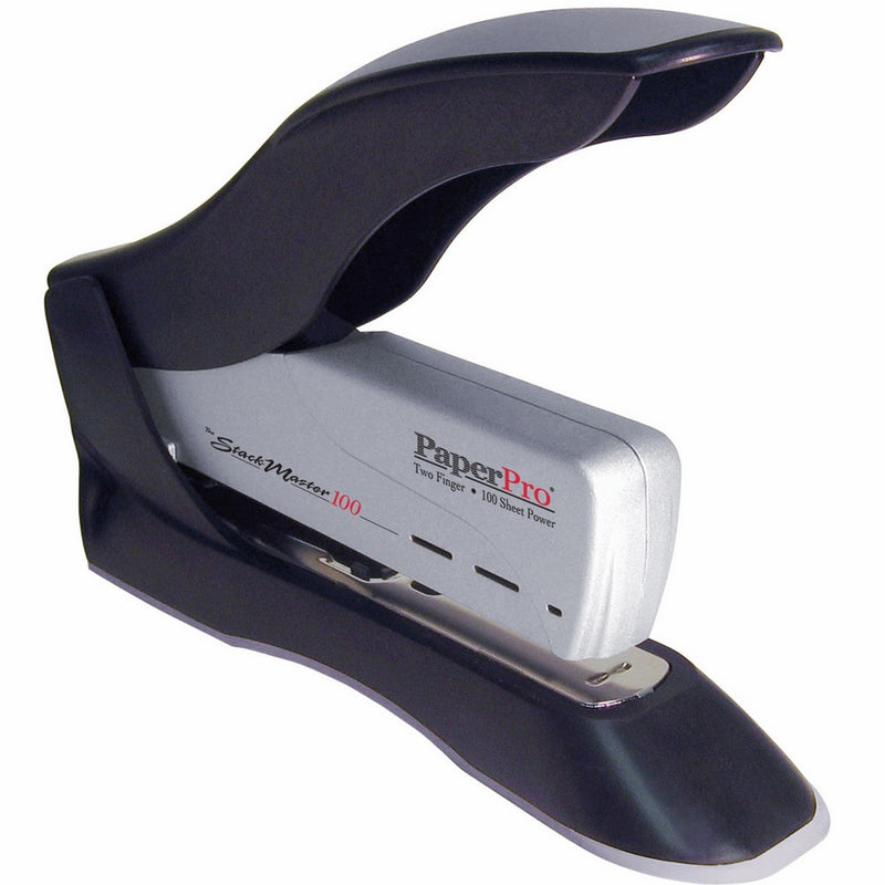 PaperPro inHANCE100 Heavy Duty Stapler - Two Fingers, No Effort, Spring Powered Stapler - 100 Sheets, Gray (1300)