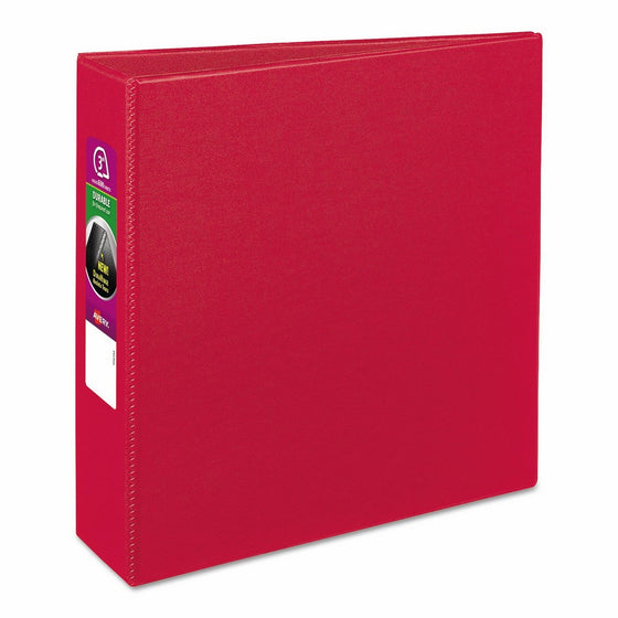 Avery 27204 Durable Binder with Slant Rings, 11 x 8 1/2, 3", Red