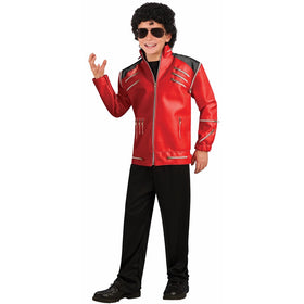 Michael Jackson Child's Deluxe Red Beat It Zipper Jacket Costume Accessory, Large
