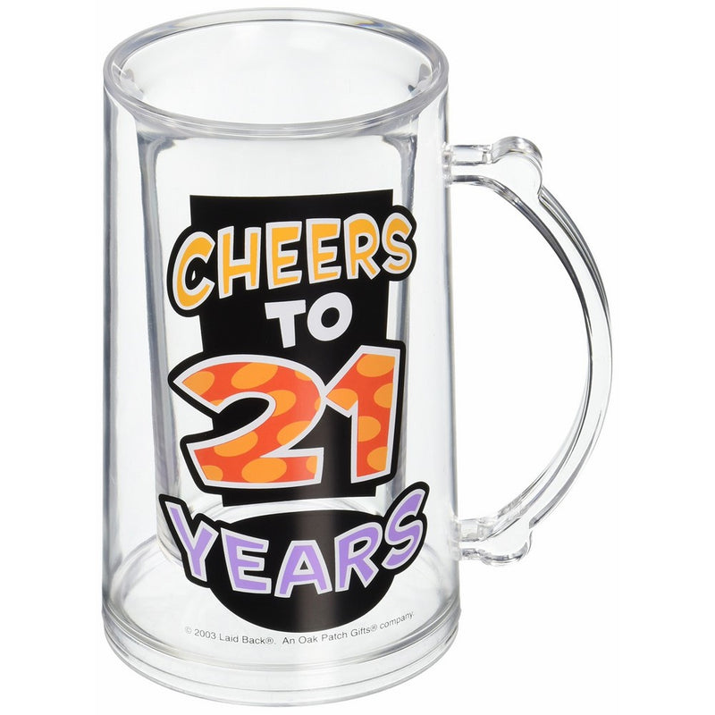 Laid Back C541V Cheers to 21 Years Acrylic Tankard, 14-Ounce