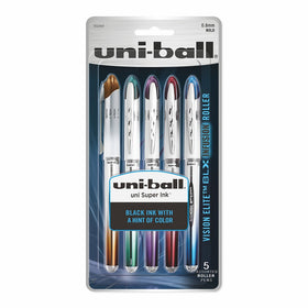 uni-ball Vision Elite BLX Infusion Rollerball Pens, Bold Point (0.8mm), Assorted Colors, 5 Count