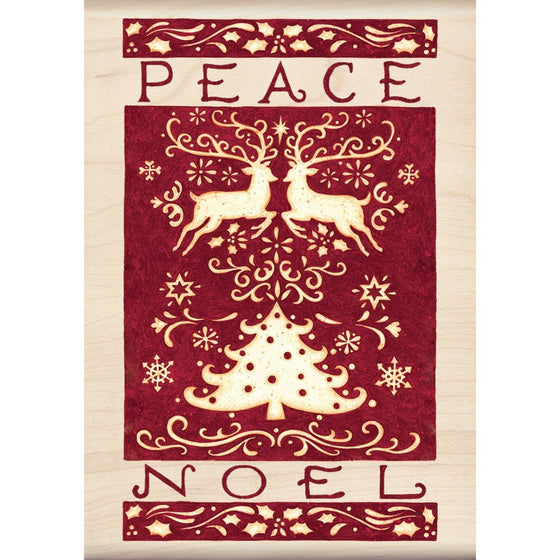 Inkadinkado Wood Stamp, Peace Noel