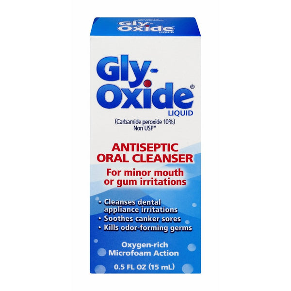 Gly-Oxide Liquid Antiseptic Oral Cleanser-For Minor Mouth or Gum Irritations, 0.5 Fluid Ounce-Packaging May Vary