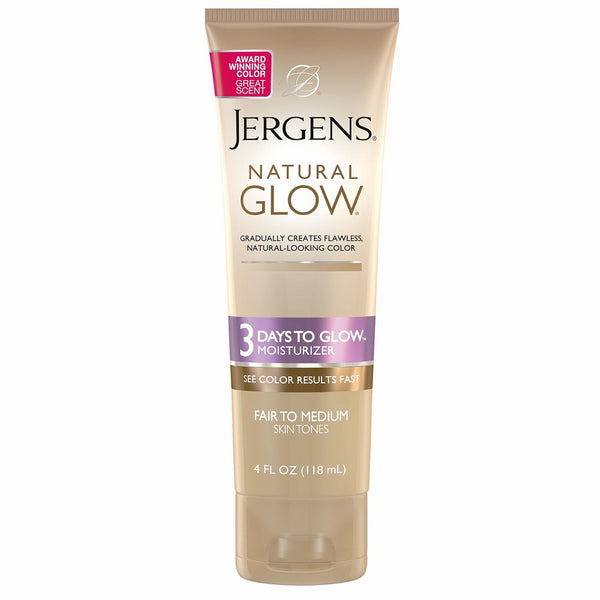 Jergens Natural Glow 3 Days to Glow Moisturizer for Body, Fair to Medium Skin Tones, 4 Ounces