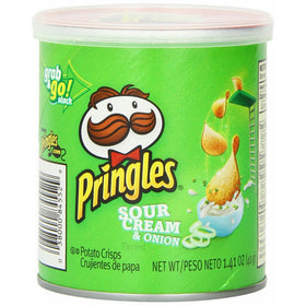 Pringles Potato Crisps Chips, Sour Cream and Onion Flavored, Grab and Go, Bulk Size, 16.8 oz (Pack of 12, 1.4 oz Cans)