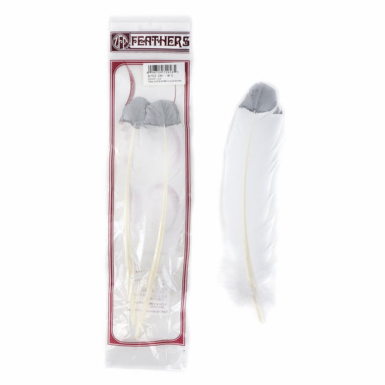 Zucker B702-2M-W-S Turkey Quill Feather, White Tip, 2-Pack