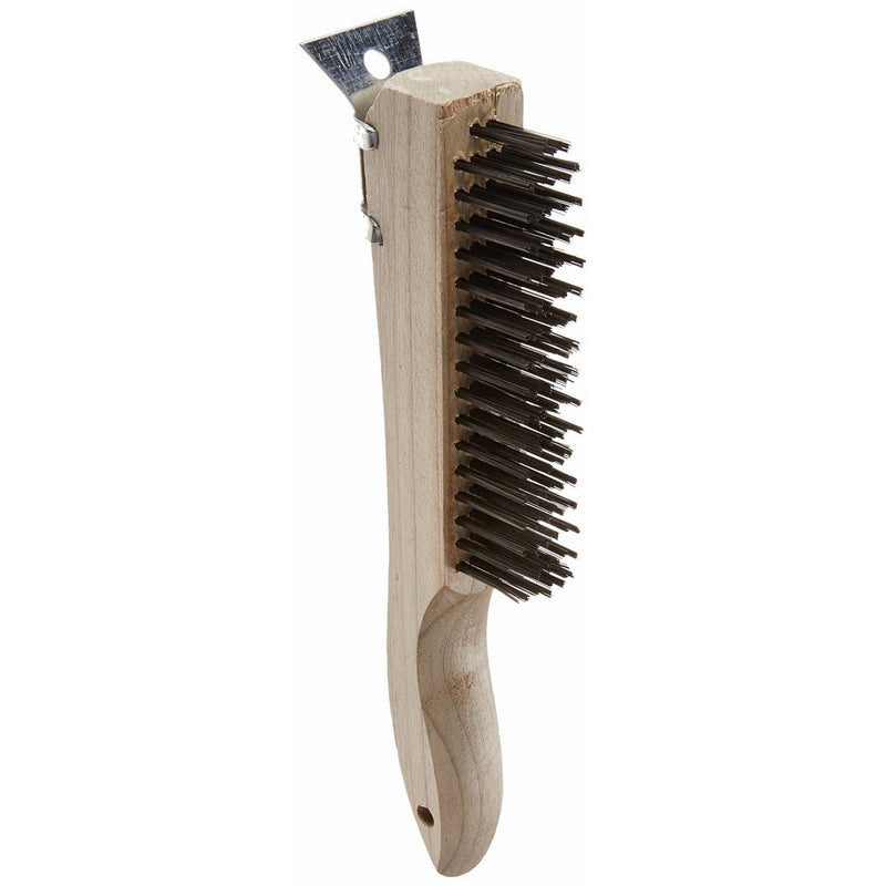 Abco Products Shoe Handle Wire Brush With Metal Scraper - Quantity 12