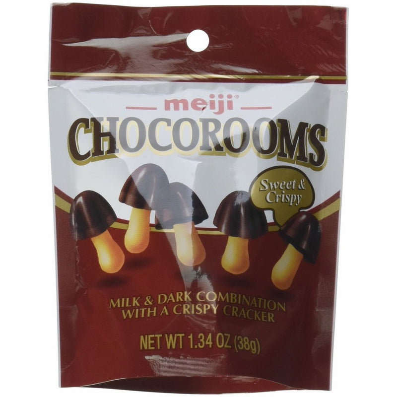 Meiji Chocorooms Light & Dark Combination with Crispy Cracker 1.34 oz Pouch (Pack of 12)