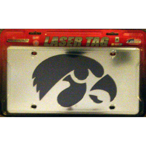 Rico NCAA Iowa Hawkeyes Laser Cut License Plate, Silver
