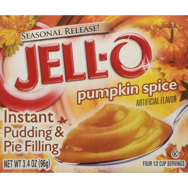 Kraft Jell-O Instant Pudding Dessert & Pie Filling, Pumpkin Spice, 3.4 Oz. Boxes (Pack of 6)