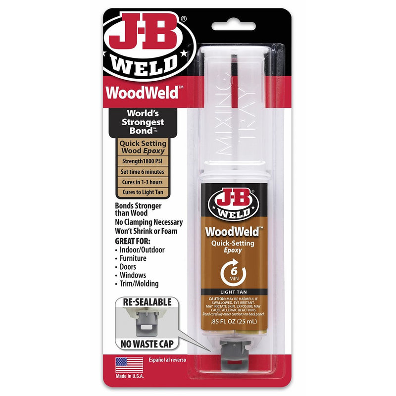 J-B Weld 50151 Light Tan WoodWeld Epoxy Syringe - .85 fl. oz.