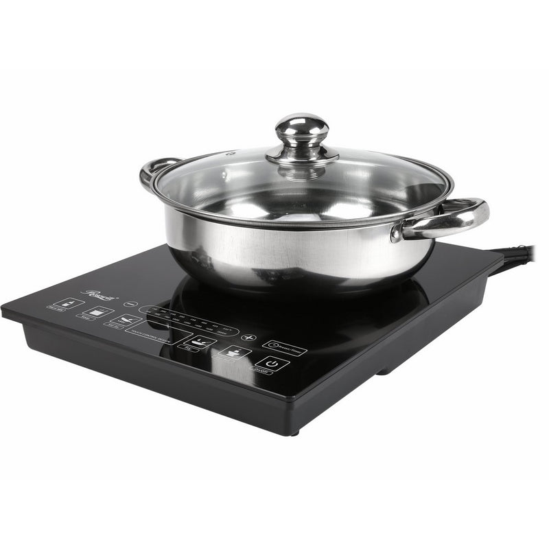 Rosewill RHAI-15001 1800W 5 Pre-Programmed Settings Induction Cooker Cooktop with Stainless Steel Pot, Black