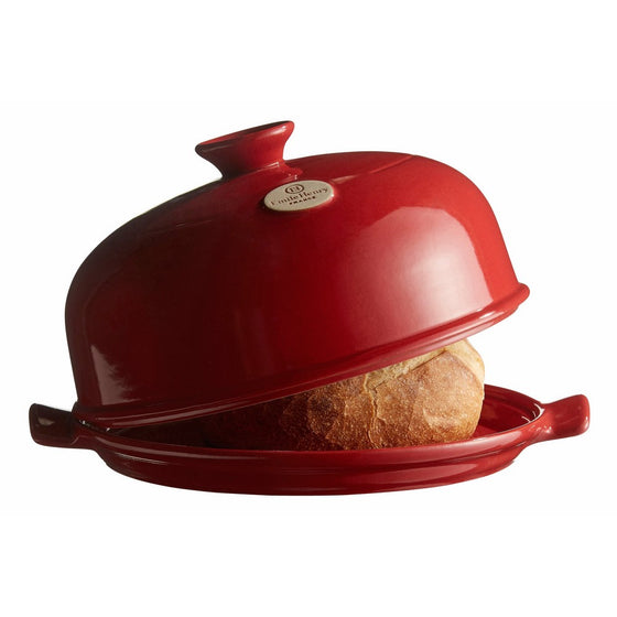 Emile Henry Made In France Bread Cloche, 13.2 x 11.2, Burgundy