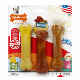 Nylabone Flavor Frenzy Power Chew DuraChew Dog Toys, Summer BBQ Flavors