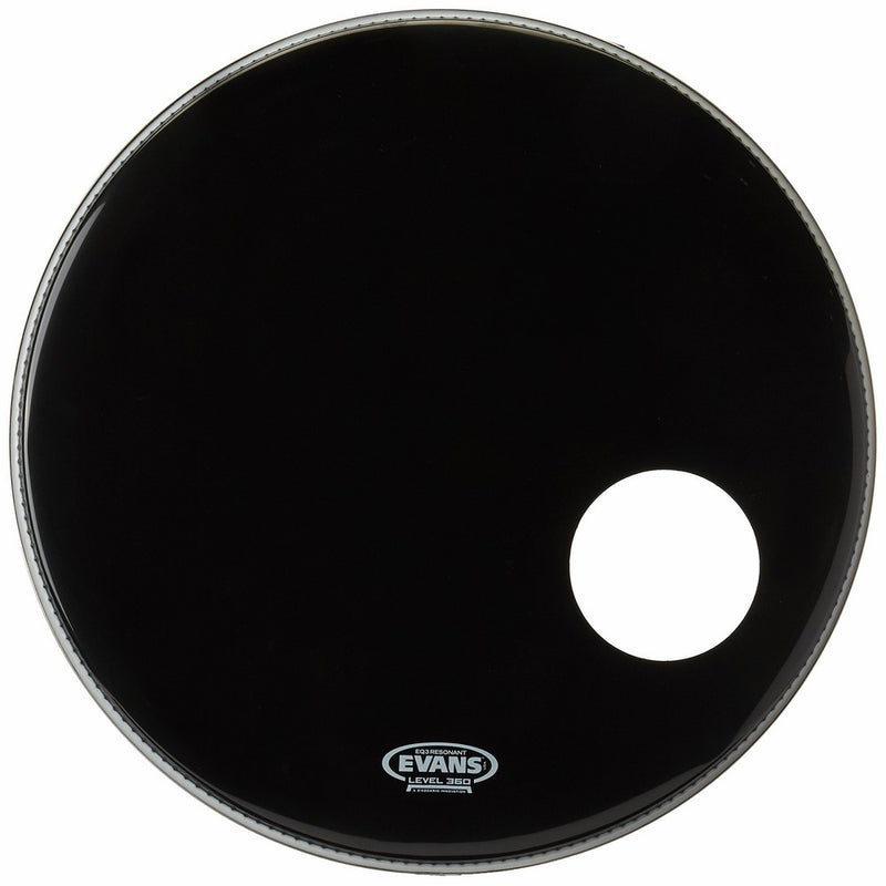 Evans EQ3 Resonant Black Bass Drum Head, 22 Inch