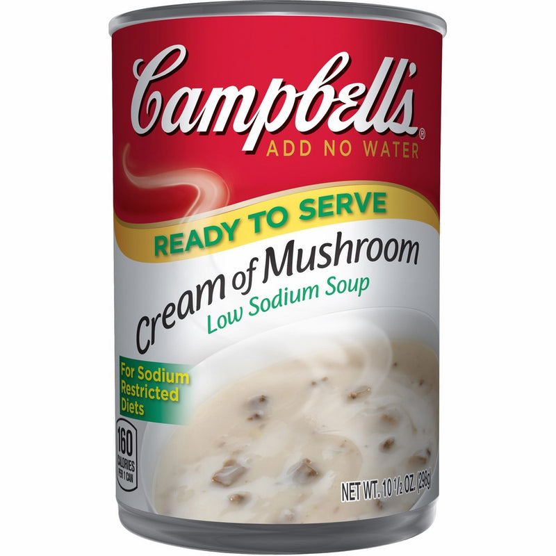 Campbell's Low Sodium Soup, Cream of Mushroom, 10.5 Ounce (12 Ct)