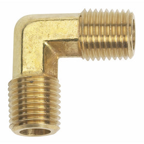 Moeller Brass Fuel Line Elbow (1/4" NPT, Male/Male, Brass)