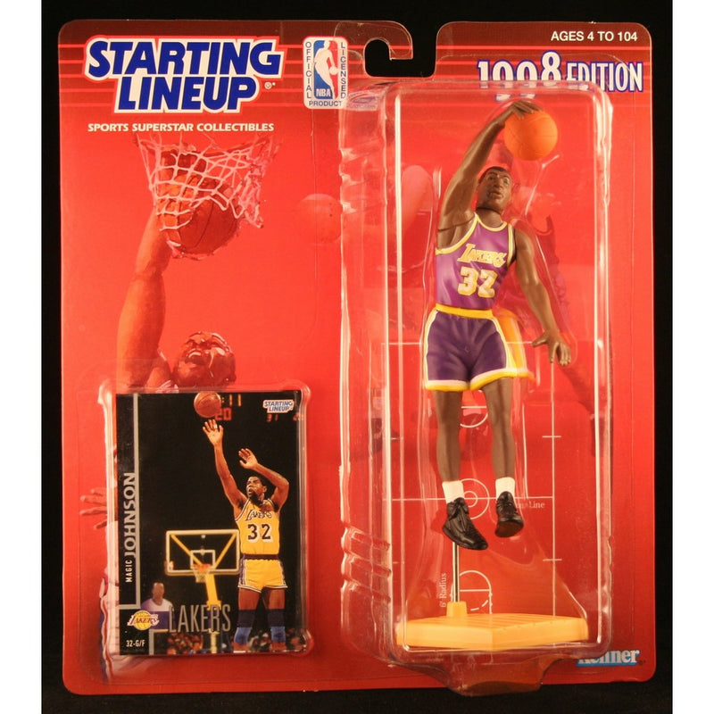 MAGIC JOHNSON / LOS ANGELES LAKERS 1998 NBA Starting Lineup Action Figure & Exclusive NBA Collector Trading Card