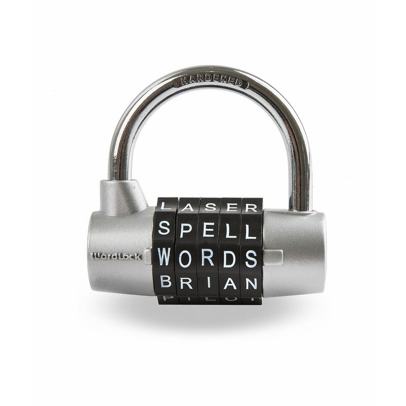 Wordlock PL-003-SL 5-Dial Combination Padlock, Silver