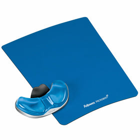Fellowes Gliding Palm Support with Microban Protection, and Mouse Pad, Gel, Blue (9180601)