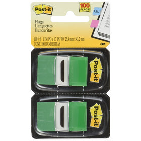 Post-it Flags Value Pack, Green, 1 in. Wide, 50/Dispenser, 12 Dispensers/Pack, (680-GN12)