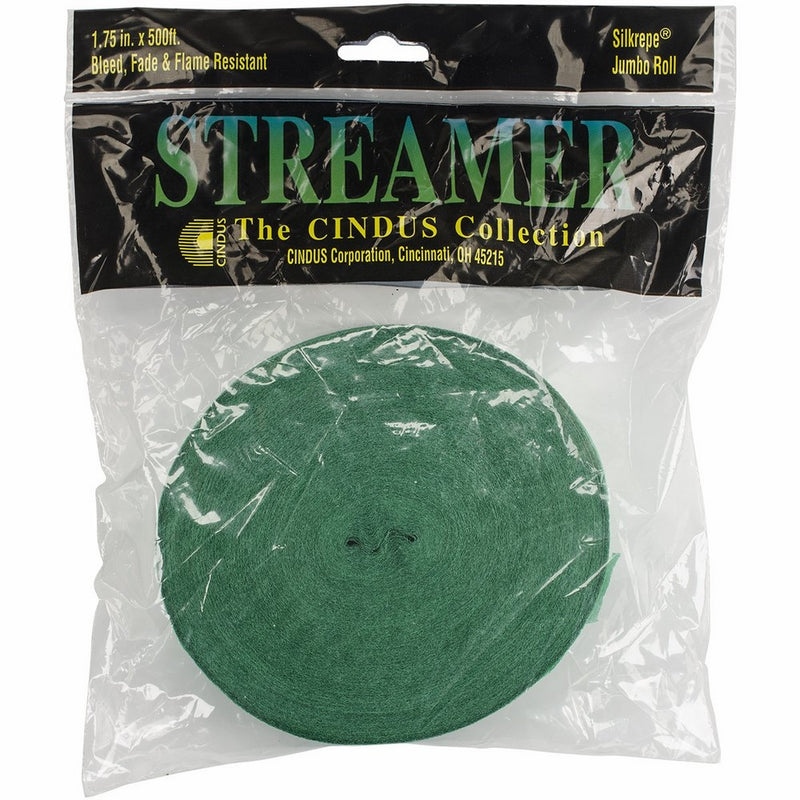 Emerald Green Crepe Paper Streamer | 1.75 in. x500 ft.