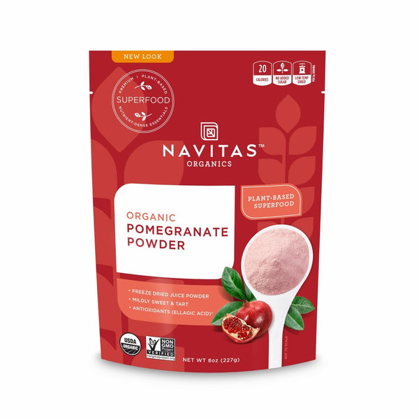 Navitas Organics Pomegranate Powder, 8 oz. Bag — Organic, Non-GMO, Freeze-Dried, Gluten-Free