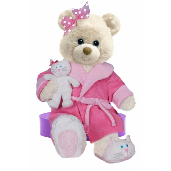 First and Main Recuperate Kate Get Well Plush Bear with a Small Kitty, 10 Inch