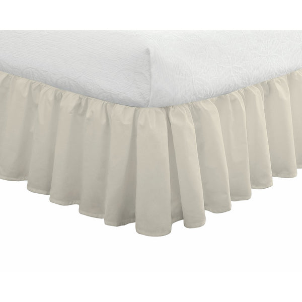 Fresh Ideas Bedding Ruffled Bedskirt, Classic 14” drop length, Gathered Styling, Queen, Ivory