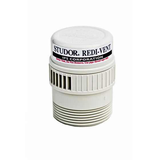 Studor 20346 REDI-VENT Air Admittance Valve, 1-1/2" or 2" PVC Adapter, White