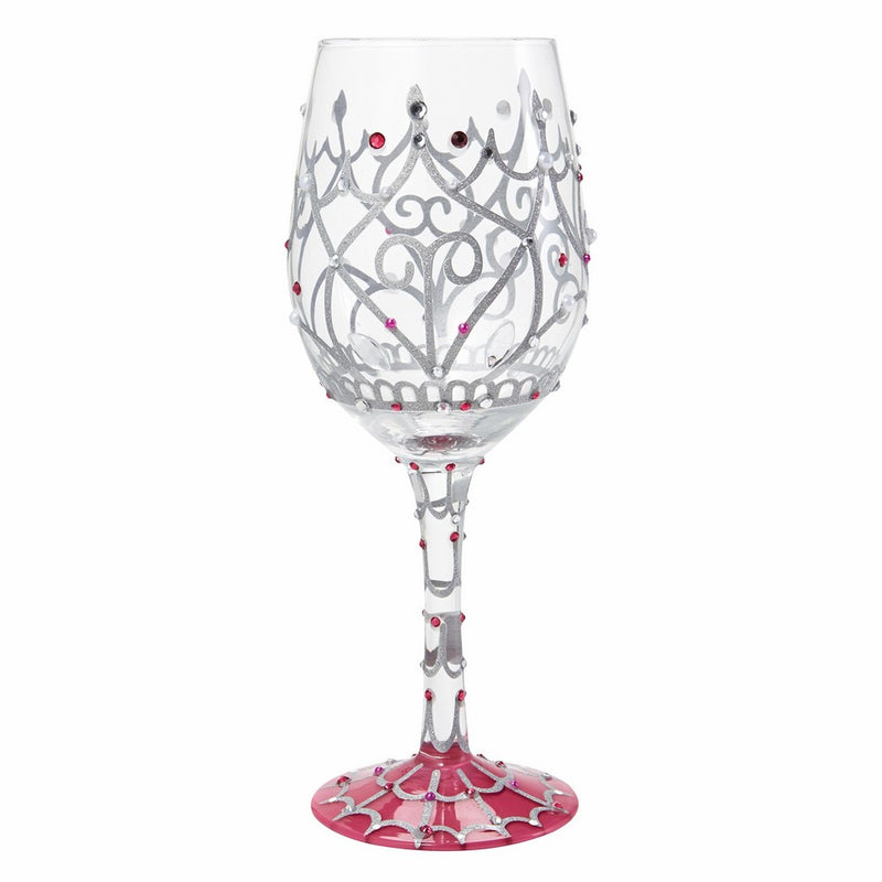 Lolita My Tiara Artisan Painted Wine Glass Gift